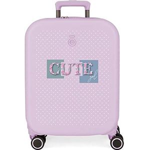 Enso Cute Girl koffer, cabinekoffer, paars, 40 x 55 x 20 cm, harde ABS-kunststof, geïntegreerde TSA-sluiting, 37 l, 2,74 kg, 4 wielen, handbagage, Paars, Maleta, cabinekoffer