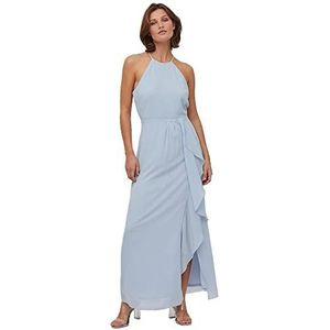VILA Halter Maxi Jurk VIMILINA van Gerecycled Polyester Lichtblauw