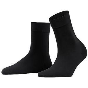 FALKE Dames Sokken Fine Softness 50 DEN W SO Halfdoorzichtig eenkleurig 1 Paar, Zwart (Black 3000), 39-42