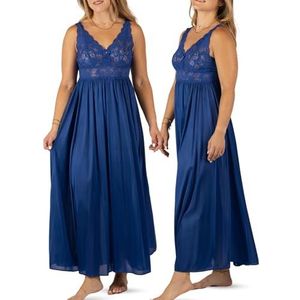 Shadowline Nachtjapon voor dames, marineblauw, 2X grote maten