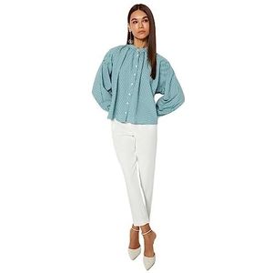 Trendyol Geruit/geruit overhemd met lange mouwen voor dames, oil green, 34