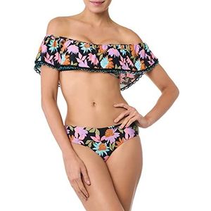 Goldenpoint Damesbikini, bandeaubeha, volants, serie Formentera, Veelkleurig., 70B