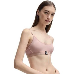 HUGO Bralette Rib voor dames, Licht/Pastel Roze, L