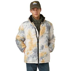 Koton Bufferjas voor heren met patroon en hoge hals, Grijs ontwerp (9D1), L