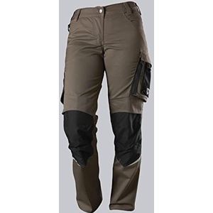 BP 1999-570-5032-38n werkbroek voor vrouwen, slank silhouet, 250,00 g/m² stofmix met stretch, walnoot/zwart, 38n