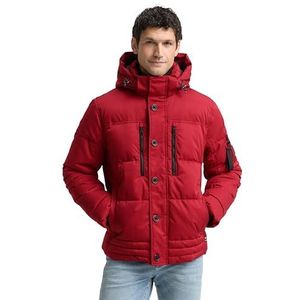 Tom Tailor - Gewatteerd Jack - Glanzend/Gemêleerd - Regular Fit - Met Afneembare Capuchon