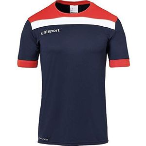 Uhlsport Offense 23 T-shirt met korte mouwen voor heren, marineblauw/rood/wit, 164