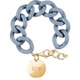 ICE - Jewellery - Chain bracelet - Artic blue - Blauwe XL mesh armband voor vrouwen met een gouden medaille (020356)