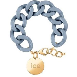 ICE - Jewellery - Chain bracelet - Artic blue - Blauwe XL mesh armband voor vrouwen met een gouden medaille (020356)