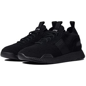 BOSS Heren Mesh Mix loopschoenen Sneaker, Black Midnight, 46 EU, Black Midnight, 46 EU