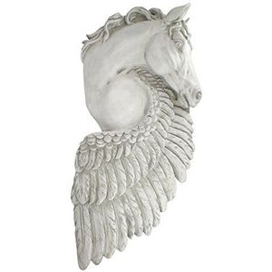 Design Toscano KY208448 Wandsculptuur Woede Pegasus paard, hars, gebroken wit, 11,5 x 35,5 x 76 cm