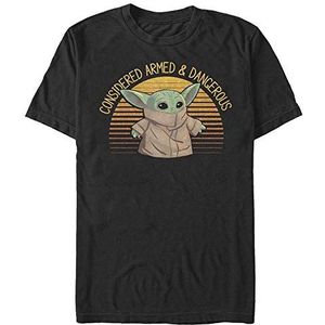 Star Wars: The Mandalorian - Sunset Cute Yoda Unisex Crew neck T-Shirt Black L