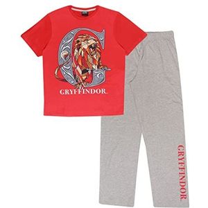 Harry Potter Gryffindor Los fit lange pyjama's set, Vrouwen, XS-5XL, Rot/Heather Grey, Officiële Koopwaar