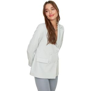 TRENDYOL Dames normale basic reverskraag geweven stof blazer, Hellblau, 36