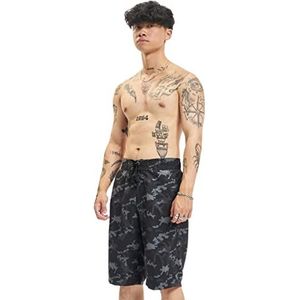 Urban Classics Heren Board Bermuda Shorts Zwembroek, zwart (black camo), S