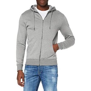 JACK & JONES Cardigan sweater heren Jjebasic Sweat Zip Hood Noos , Lichtgrijs melange/fit: groen , M