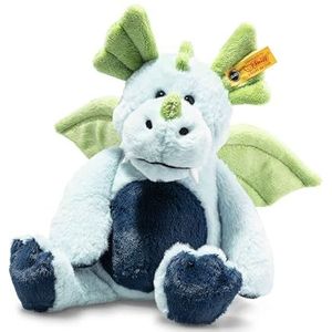 Steiff Samu Dragon, premium draak knuffeldier, draak pluche speelgoed voor kinderen, vriendencollectie (groen/blauw, 28 cm)