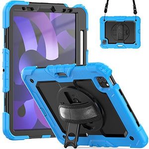Case voor iPad Air 5e/4e generatie iPad Pro 11 Case 2021/2020/2018, met 360 Roterende Stand Handvat/Schouderriem Case voor iPad Air 5/4 10.9 Inch en iPad Pro 11 inch case (blauw b)