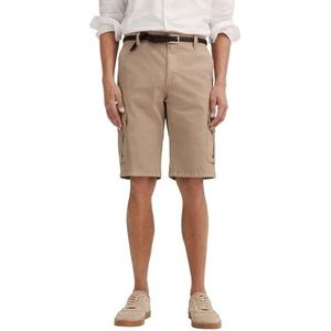 Bermuda - Cognac - Katoenmix - Opgestikte Zakken, Ritssluiting