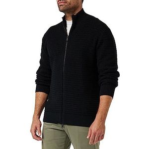 Armani Exchange Heren lange mouwen, dubbele rits, katoenen cardigan sweater, zwart, XL