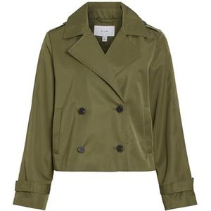 VILA - Korte Trenchcoat - Olijfgroen - Polyester