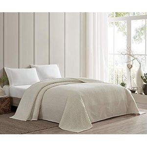 Beatrice Home Fashions Kanaal Chenille Sprei, Twin, Ivoor