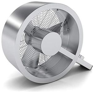 Stadler Form Q, designer ventilator van aluminium/roestvrij staal met 3 snelheidsniveaus, 40W, zilver