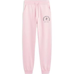 American College lange roze sportbroek voor dames en heren, maat XL, model AC16, 100% katoen, Roze, XL