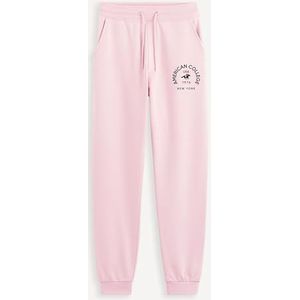 American College lange roze sportbroek voor dames en heren, maat XL, model AC16, 100% katoen, Roze, XL