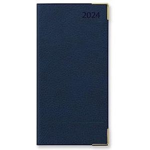 Letts Connoisseur Slim week te bekijken met afspraken 2024 dagboek - blauw