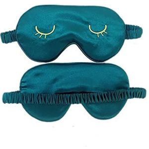 WIZBIOTECH Lichtblokkerend oogmasker, nachtmasker, 100% huidvriendelijk, zijde, geurneutraal, slaapbril met verstelbare riem, voor mannen, vrouwen en kinderen, groen