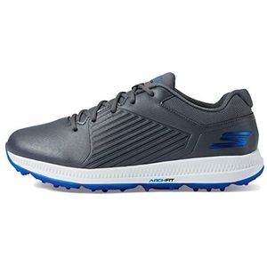 Skechers Mens Shoe-GO Golf Elite 5 GF Sneaker, grijs synthetisch/blauwe trim, 7 UK, Grijze Synthetische Blauwe Trim, 41 EU