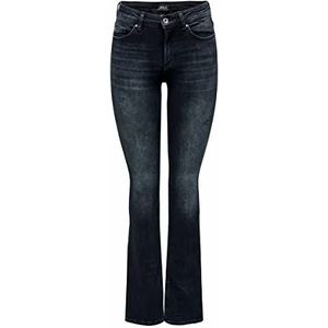 ONLY Women's ONLBLUSH Life MID Flared REA409 Jeanshose, Blue Black Denim, XS/32, Blue Black Denim., (XS) W x 32L