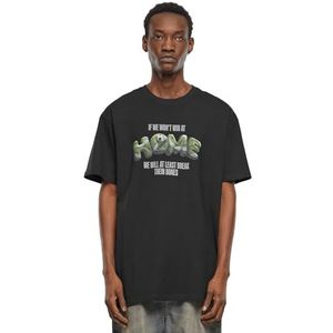 Mister Tee Upscale Home Heavy Oversize T-shirt voor heren, met print, oversized fit, streetwear, zwart, L