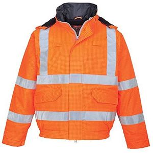 Portwest S773 Bizflame Rain Hi-Vis Antistatic FR Bomberjack, Oranje, Grootte L