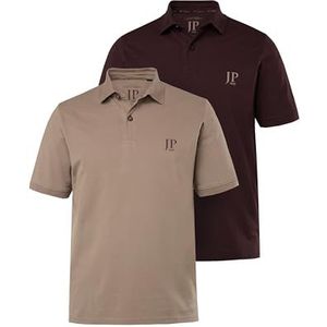 JP 1880, Heren grote maten, poloshirts, verpakking van 2 stuks, aubergine, XL