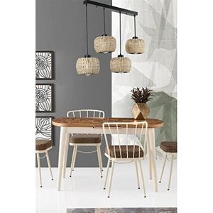 Elegante rotan kroonluchter, verstelbare hoogte 65 cm, E27 Max 40 W, Boheems, Scandinavisch, Southwestern design, perfect voor country huizen