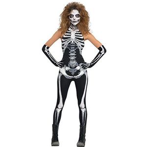 amscan 845002 Volwassenen Sexy Bone-A-Fied Babe Fancy Dress Halloween Skelet Kostuum UK Jurk 14-16