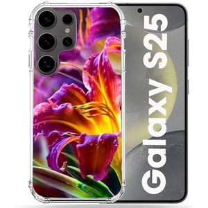 Versterkte hoes voor Samsung Galaxy S25, bloemenlelie kleur