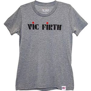VIC FIRTH Jongens Youth Logo Tee Lg T-shirt, grijs gemêleerd, L, gemengd grijs, L