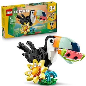LEGO Creator 3in1 Wilde Dieren: Tropische Toekan Dieren Speelgoed – Bouwpakket voor Kinderen – Verandert in Vlinder of een Tropische Vis – Creatief Cadeau vanaf 7 Jaar – 31173