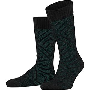 FALKE Heren Loom Flair sokken katoen wol dik patroon HP, zwart (black 3000), 42 EU
