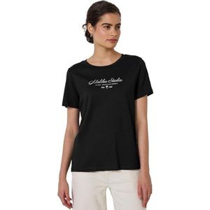 Street One Studio Damesshirt met foliewoorden, zwart, 42