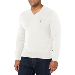 Nautica Men's Classic Fit Soft Lightweight Jersey V-Neck Sweater, Marshmallow, X-Large