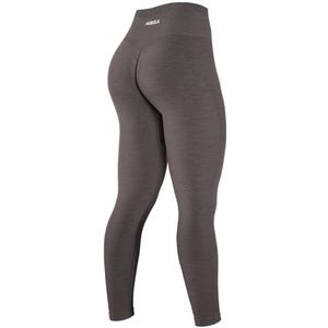 Aurola naadloze scrunch fitness-legging met hoge taille voor dames, figuurcorrigerende fitness-legging met hoge taille en scrunch-effect, perfect voor yoga, gym en sport., Mokka, S