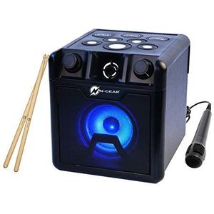 N-Gear DB 420 DRUM420 Elektronisch speelgoed, drumstel met bluetoothluidspreker en karaoke-microfoon, zwart