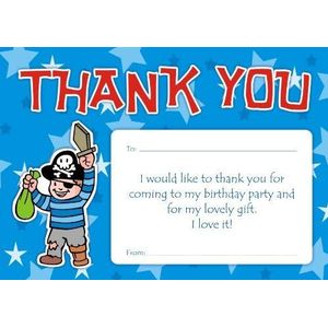 School Stickers Piraat Dank U Verjaardagskaarten