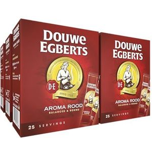 Douwe Egberts Oploskoffie Sticks Aroma Rood - (150 Sticks - Intensiteit 05/09 - Medium Roast Instant Koffie) - 6 x 25 Zakjes