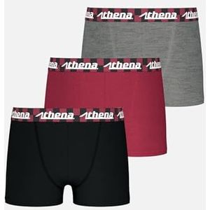 Athena Boxer voor jongens, zwart/rood/grijs China, 6-8 Jaar