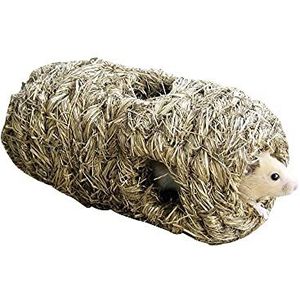 Kerbl Grasbuis met 6 gaten accessoires voor kooi hamster schuilplaats nest van hooi